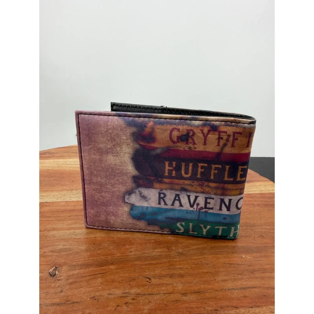 Harry Potter Hogwarts Houses Bifold Wallet Mens OS Multicolor Crest Graphic